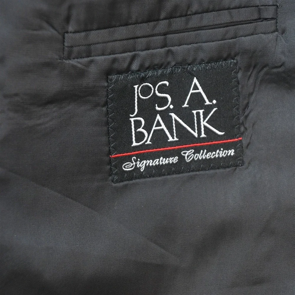 Jos A Bank 42R 36x32 Charcoal Gray 100% Wool Mens Jacket Pants Suit